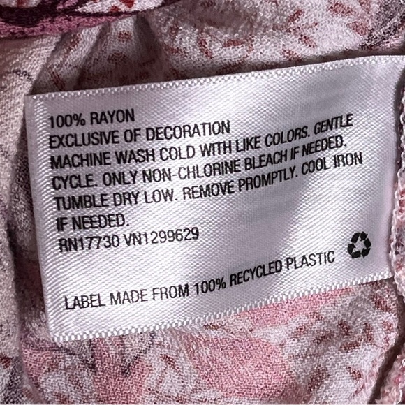 Knox Rose | Pink Floral Boho Peasant Blouse, Large - Picture 9 of 9